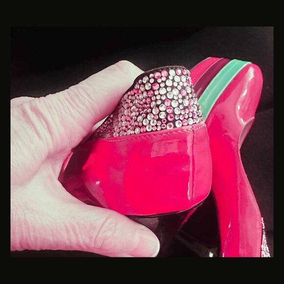 Dare to Dance in These! 6" Pink Patented Leather Stiletto Pumps by Maria Lorenzo - Picture 2 of 11